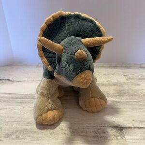 Triceratops Wild Republic Gray Beige Brown Eyes Plush Stuffed Animal